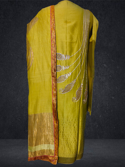 Semi Stitched Formal chanderi Suitset