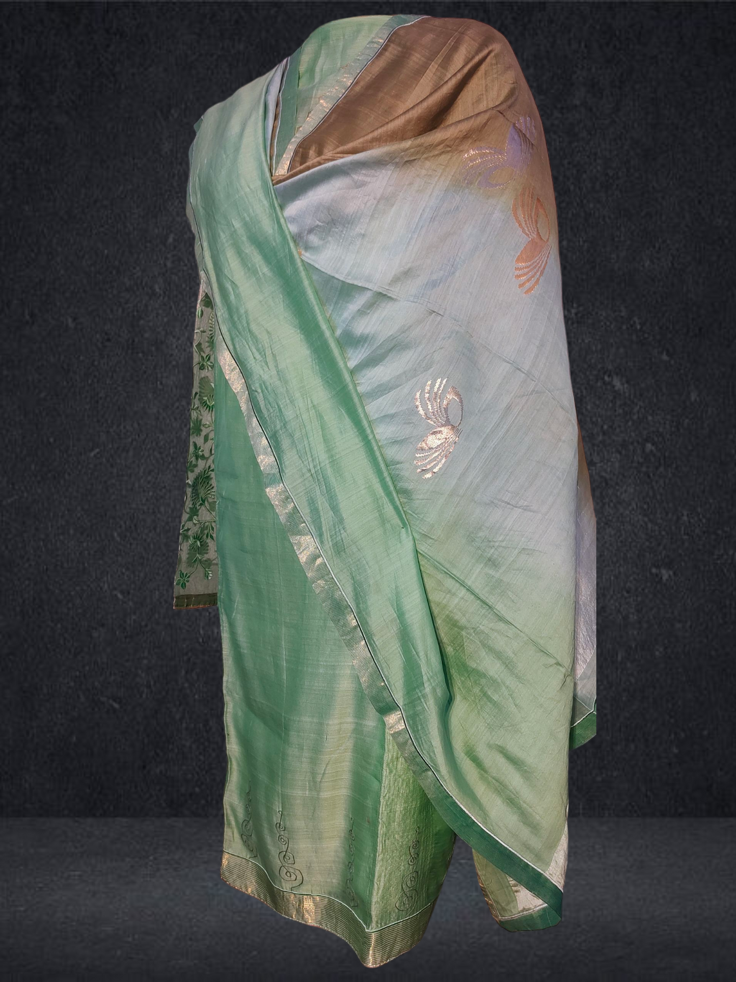 Semi Stitched Formal chanderi Suitset