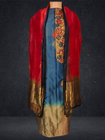 Semi Stitched Formal chanderi Suitset