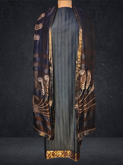 Semi Stitched Formal chanderi Suitset