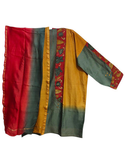 Semi Stitched Chanderi Formal Suitset