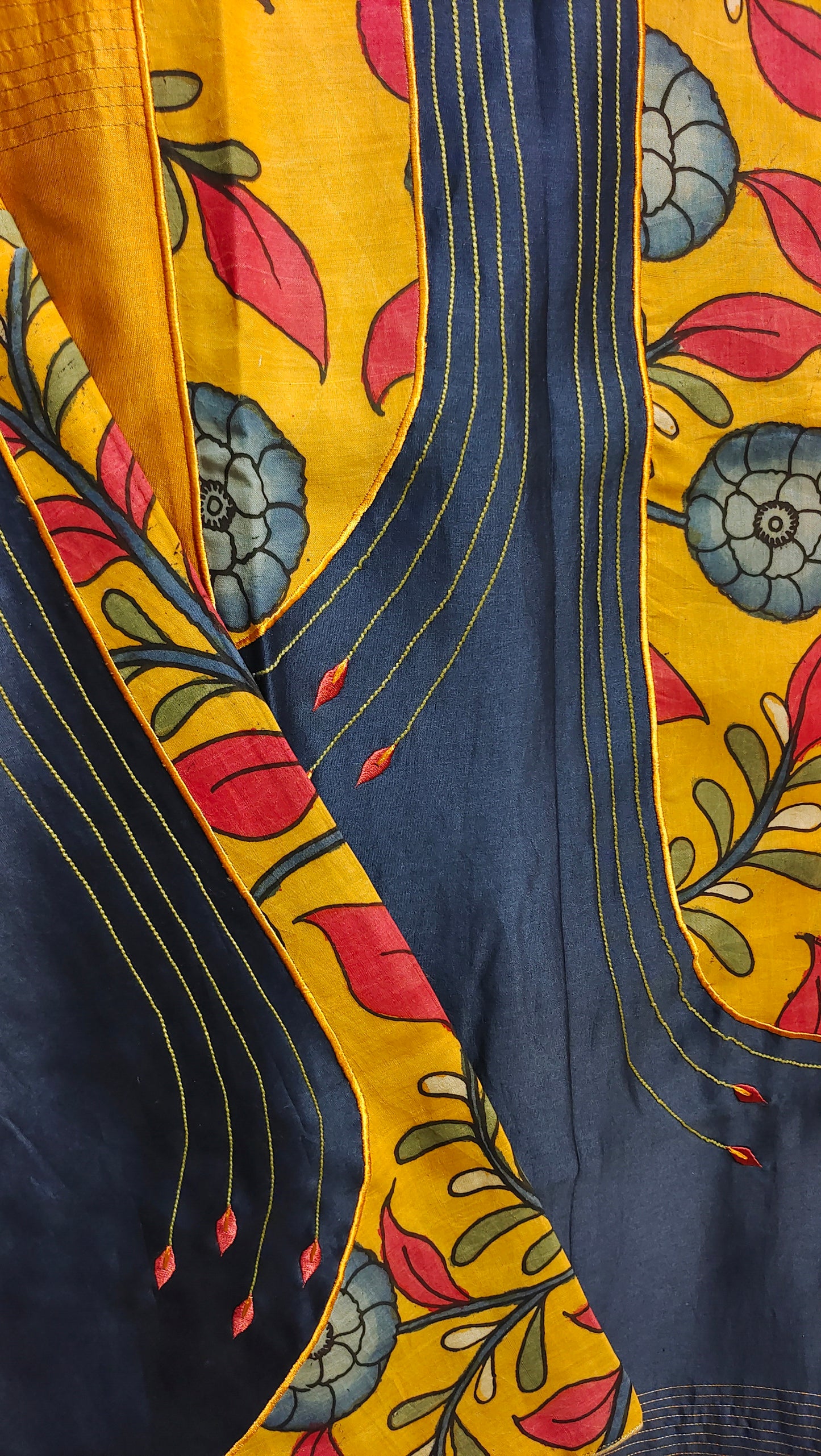 Semi Stitched Chanderi Kalamkari Short Tunic