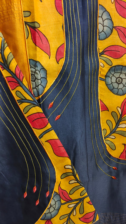 Semi Stitched Chanderi Kalamkari Short Tunic