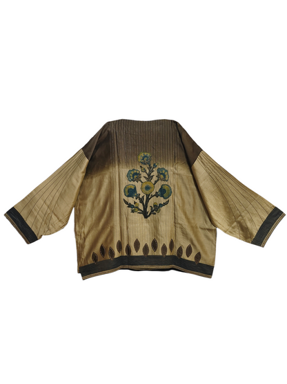 Semi Stitched Chanderi Ajrakh Short Tunic