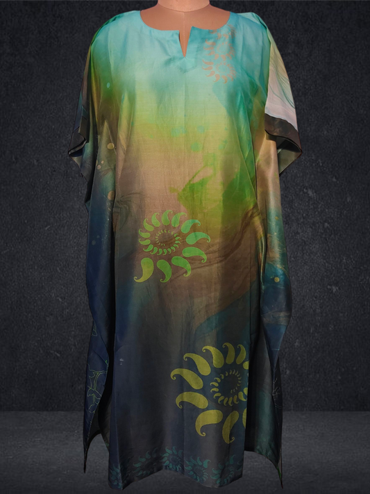Stitched Chanderi Digital Printed Kaftan VISHAL KAPUR STUDIO