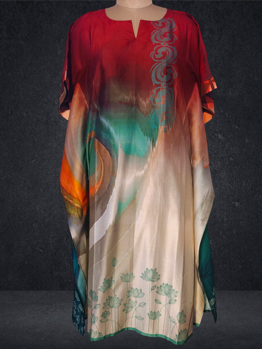 Stitched Chanderi Digital Printed Kaftan VISHAL KAPUR STUDIO