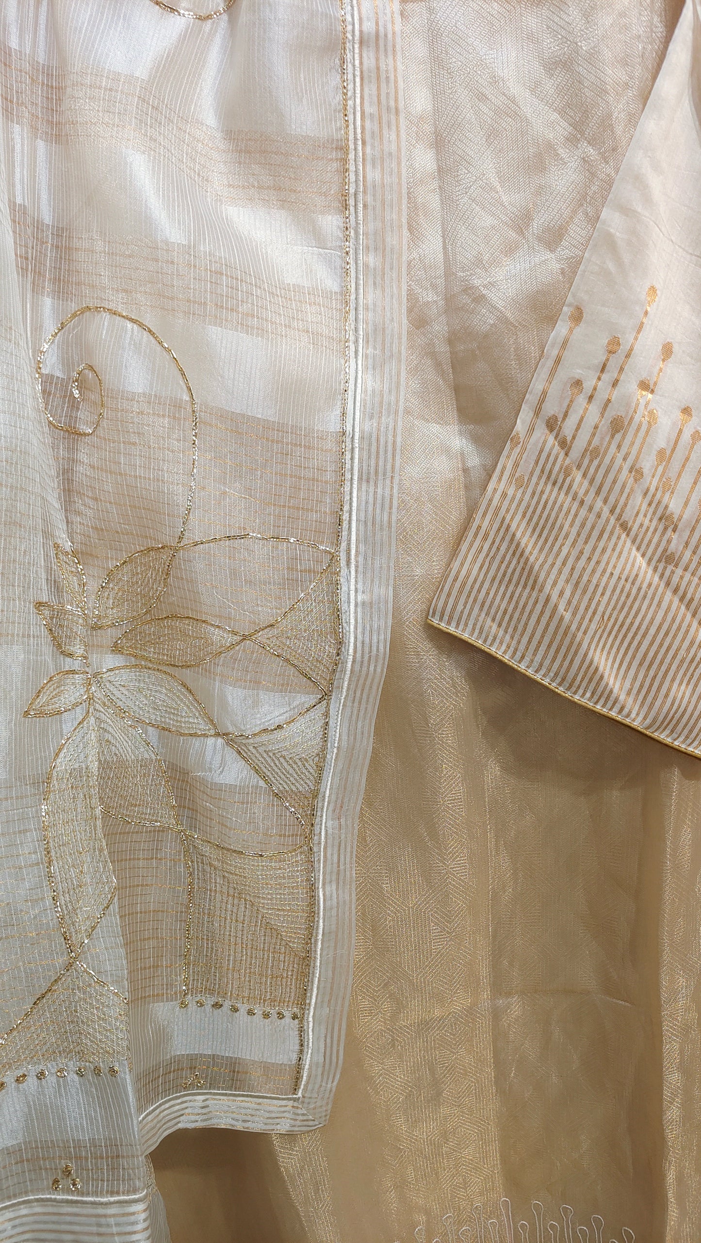 Semi Stitched Chanderi Formal Suitset