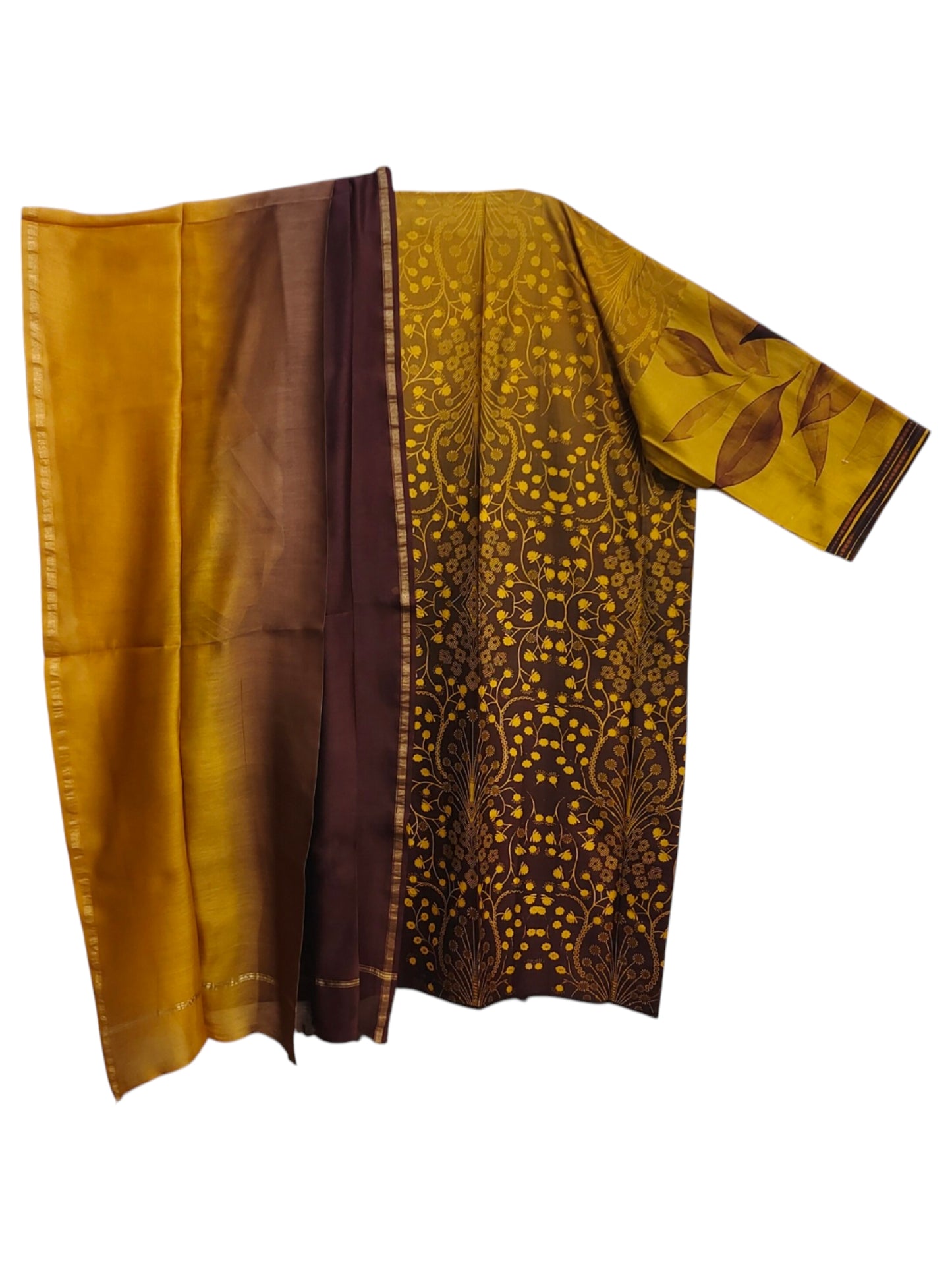 Semi Stitched Chanderi Casual suitset