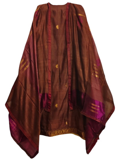 Semi Stitched Chanderi Formal Suitset