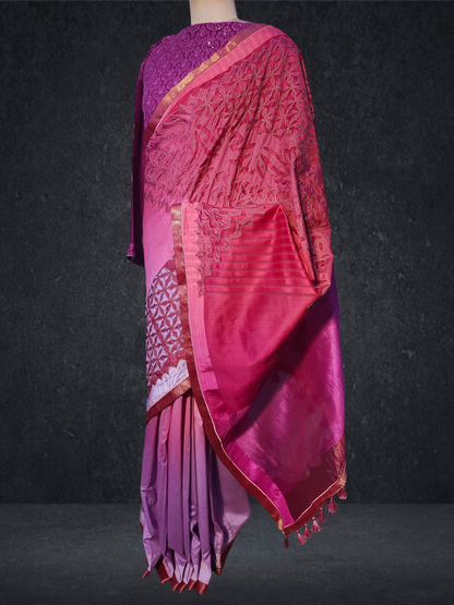 Formal Silk Katab Applique Saree