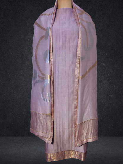 Semi Stitched Formal chanderi Suitset