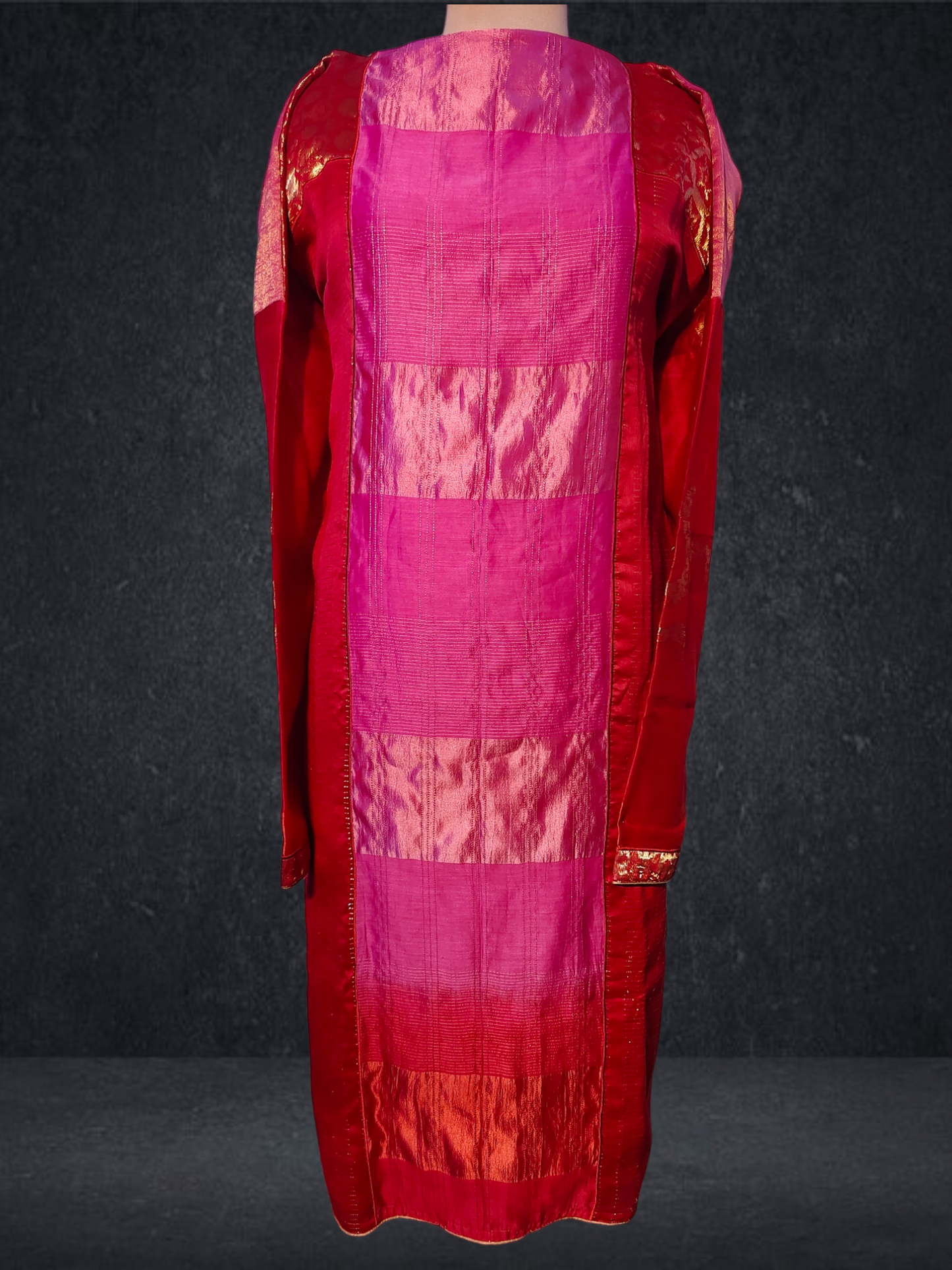 Semistitched Chanderi Zariwoven Kurta