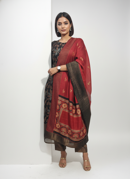 Semi Stitched Formal Chanderi Suitset