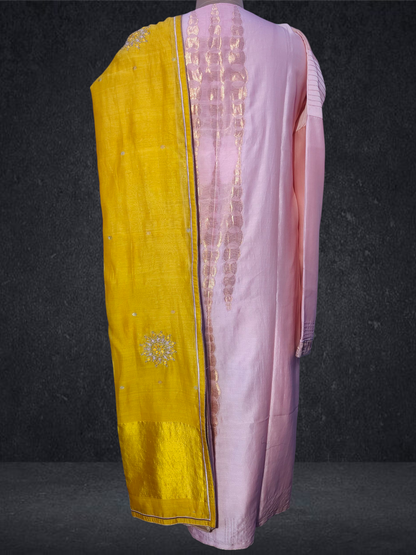 Semi Stitched Formal chanderi Suitset