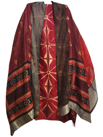 Semi Stitched Chanderi Formal Suitset