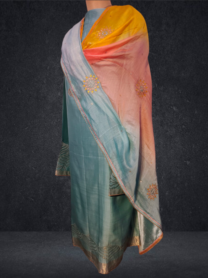 Semi Stitched Formal chanderi Suitset