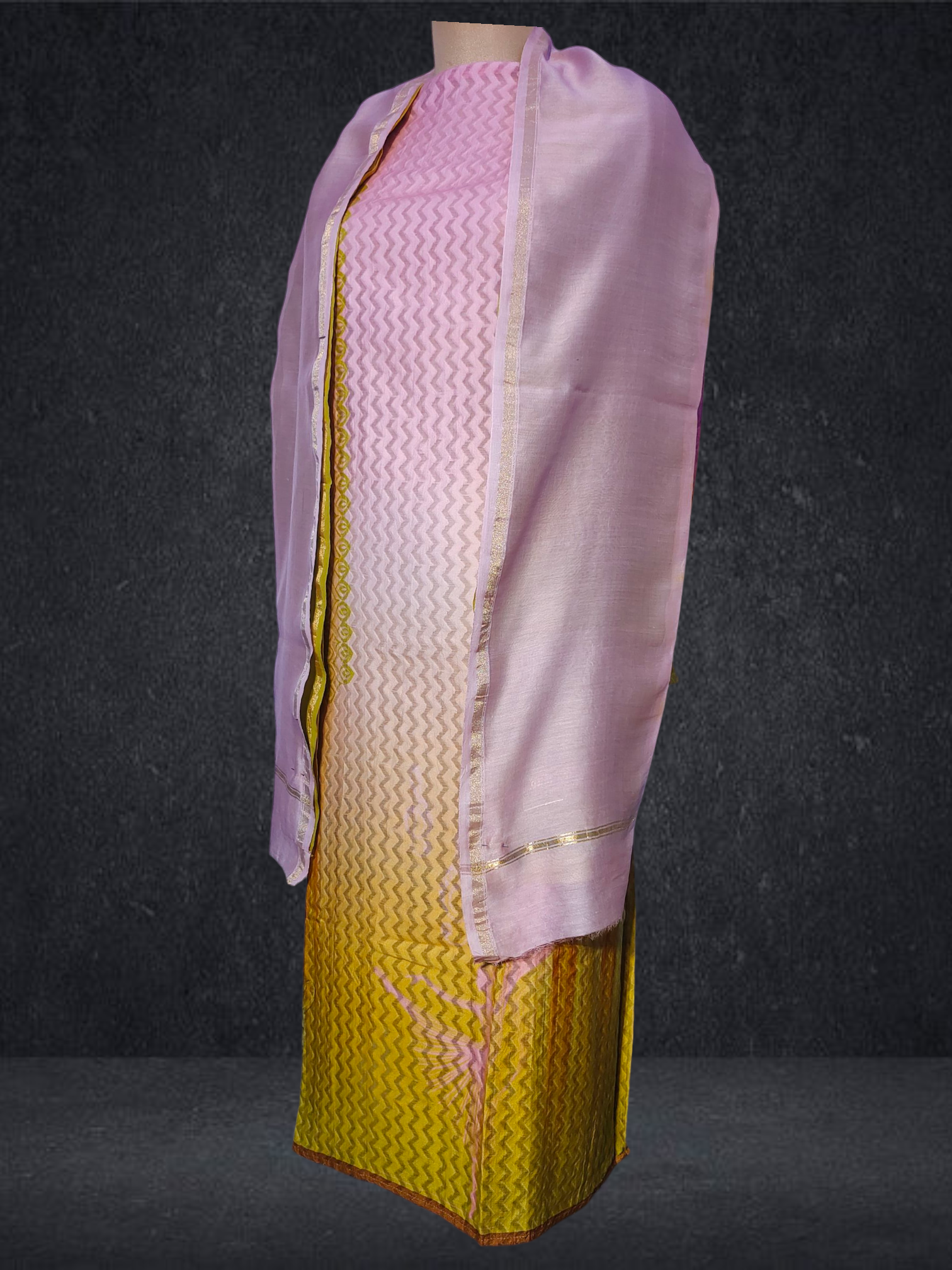 Semi Stitched Chanderi Casual Suitset VISHAL KAPUR