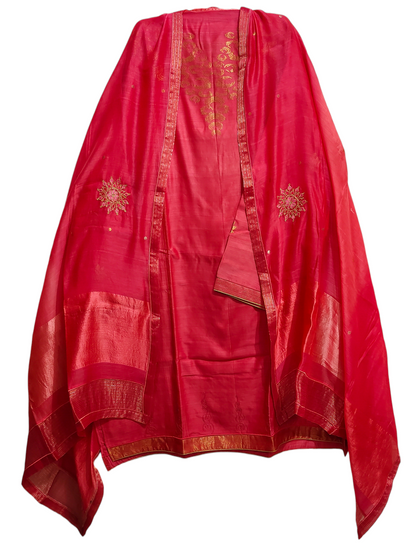 Semi Stitched Formal Chanderi Suitset