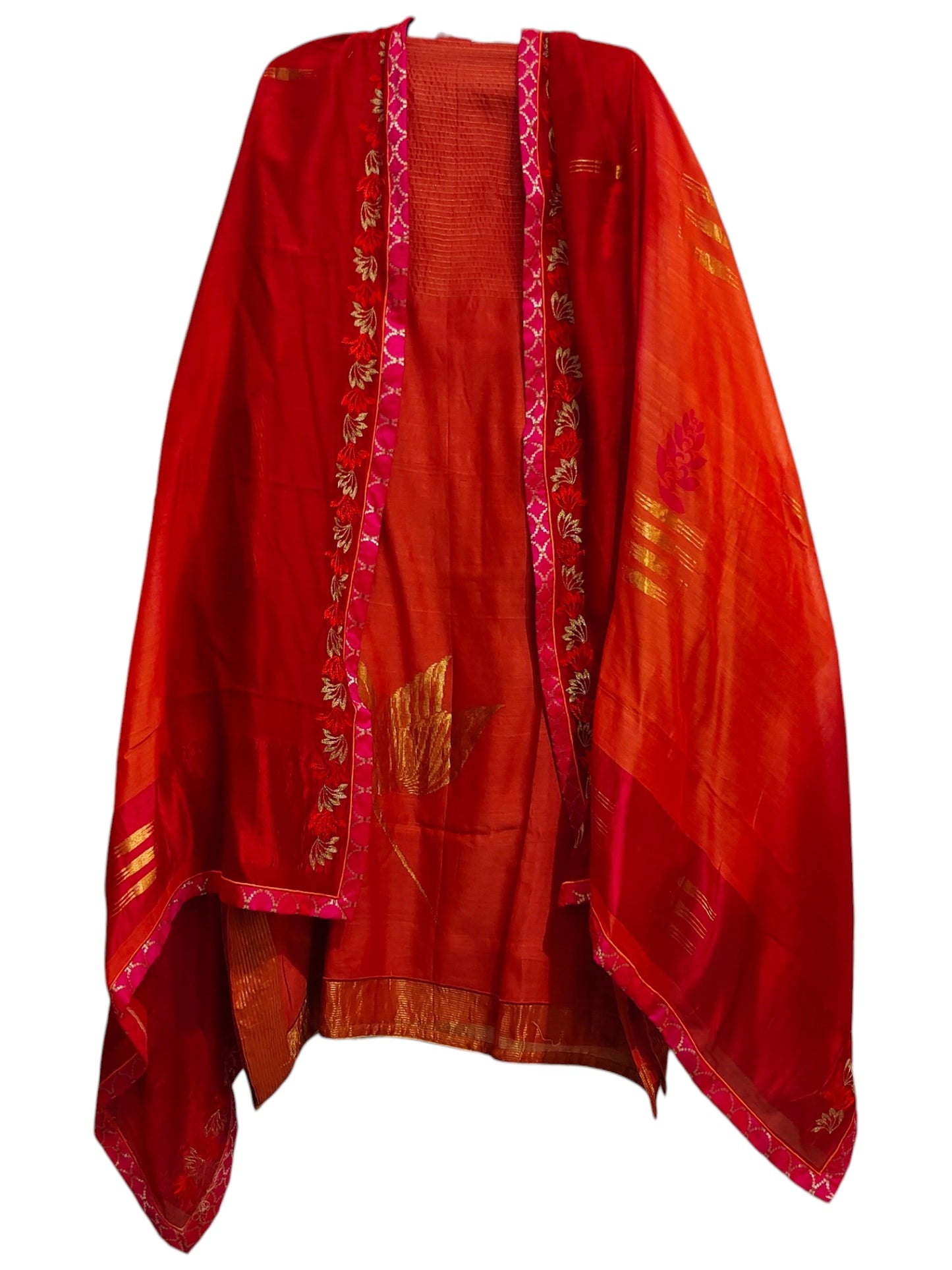 Semi Stitched Chanderi Formal Suitset