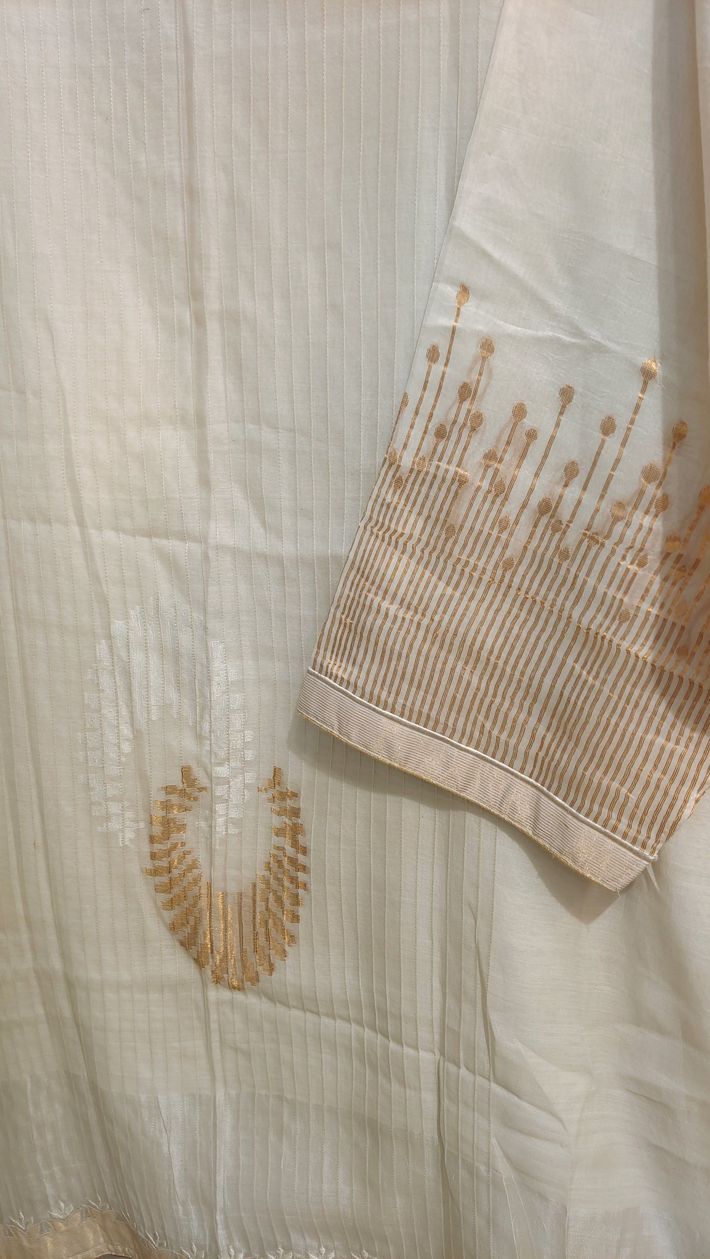 Semi Stitched Chanderi Formal Suitset