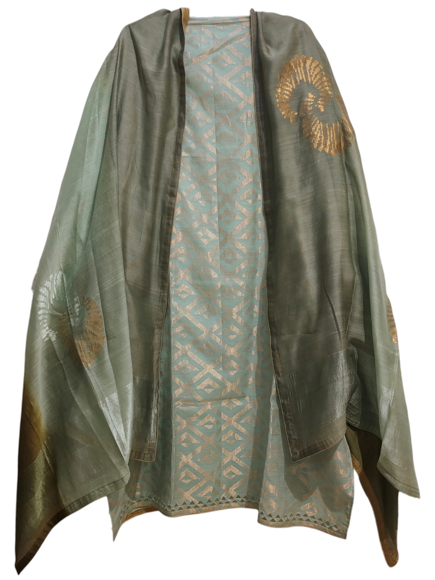 Semi Stitched Chanderi Formal Suitset