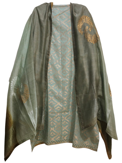 Semi Stitched Chanderi Formal Suitset