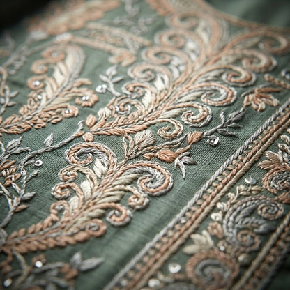 Customised Chanderi Embroidered set