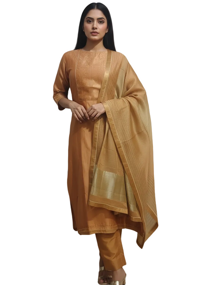 Semi Stitched Formal Chanderi Suitset