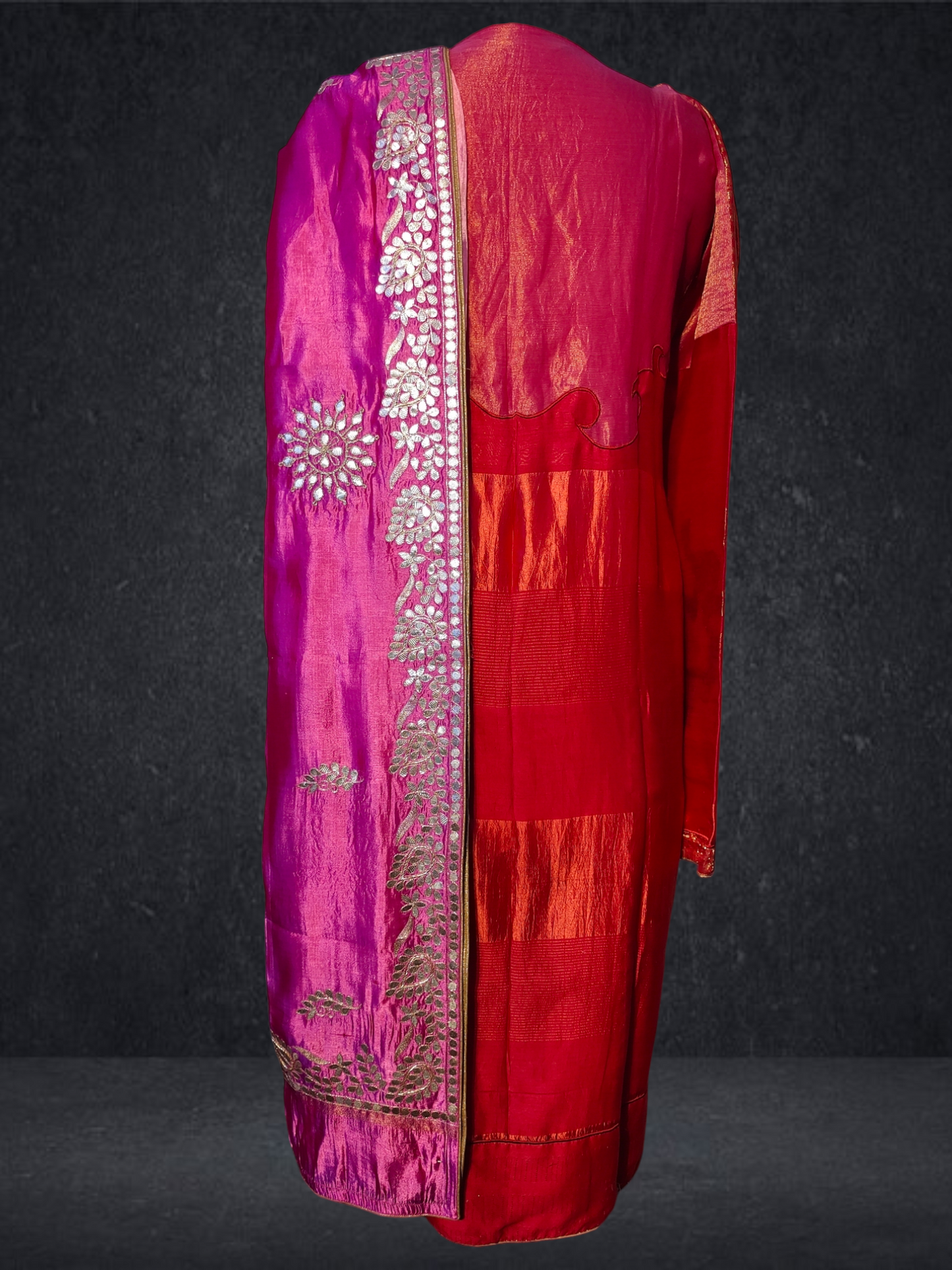 Semi Stitched Chanderi Formal Suitset