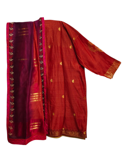 Semi Stitched Chanderi Formal Suitset