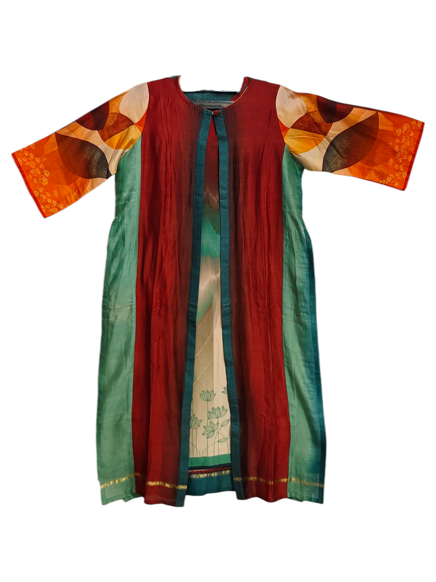 Semi Stitched Casual Chanderi Suitset