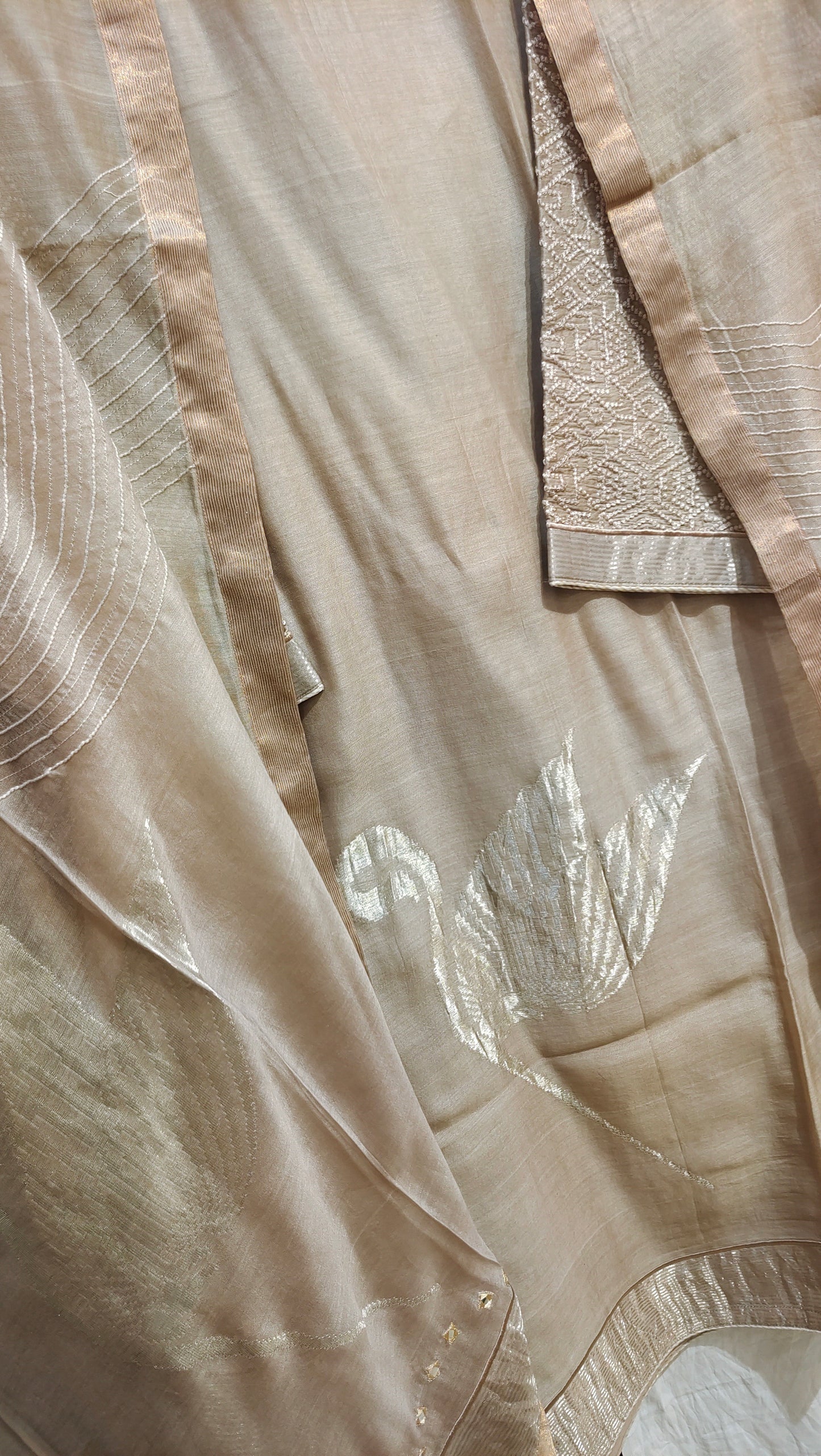 Semi Stitched Formal Chanderi Suitset