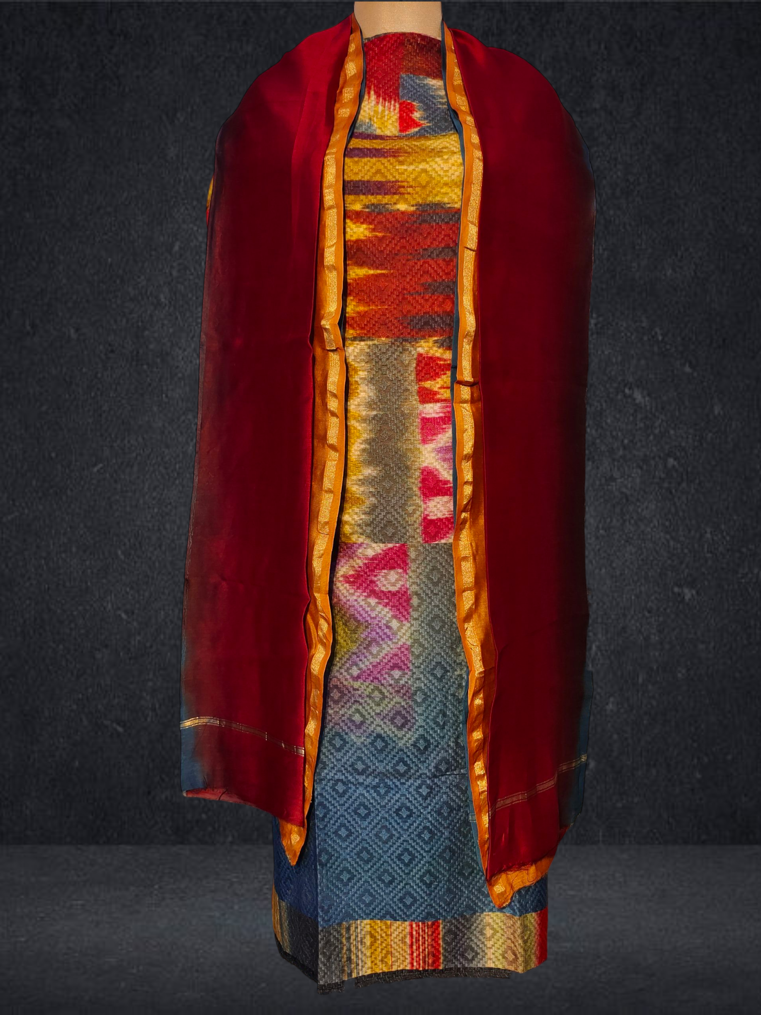 Semi Stitched Chanderi Casual Suitset VISHAL KAPUR