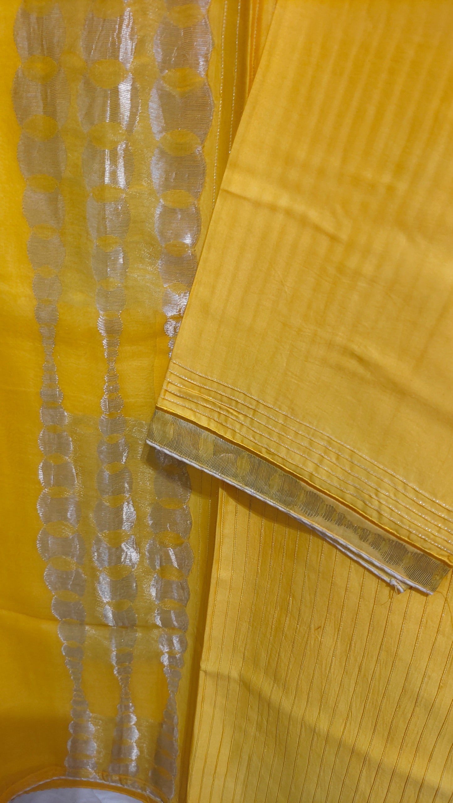 Semi Stitched Chanderi Formal Suitset