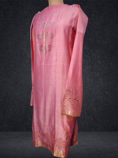 Semi Stitched Formal chanderi Suitset