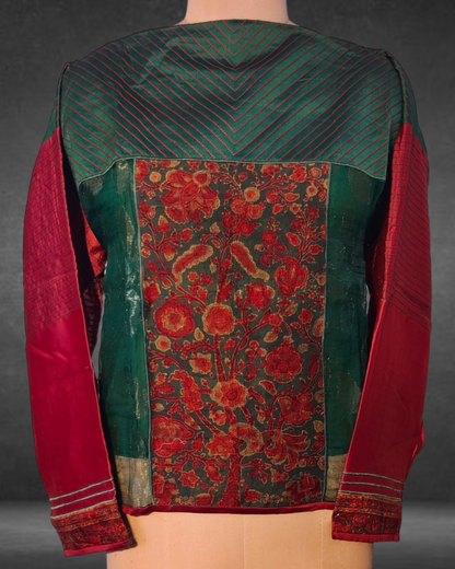 Semistitched Chanderi Silk Ajrakh Formal Ɓlouse VISHAL KAPUR STUDIO