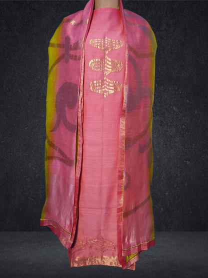 Semi Stitched Formal chanderi Suitset