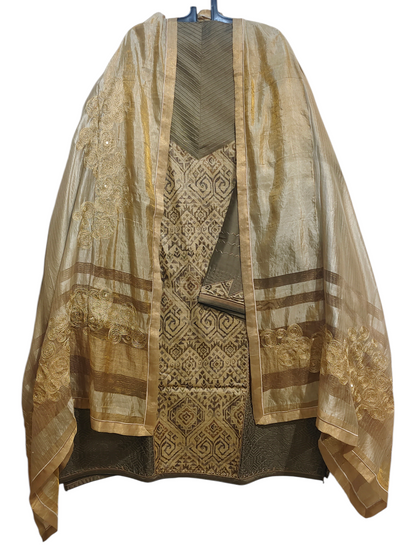 Semi Stitched Formal chanderi Suitset