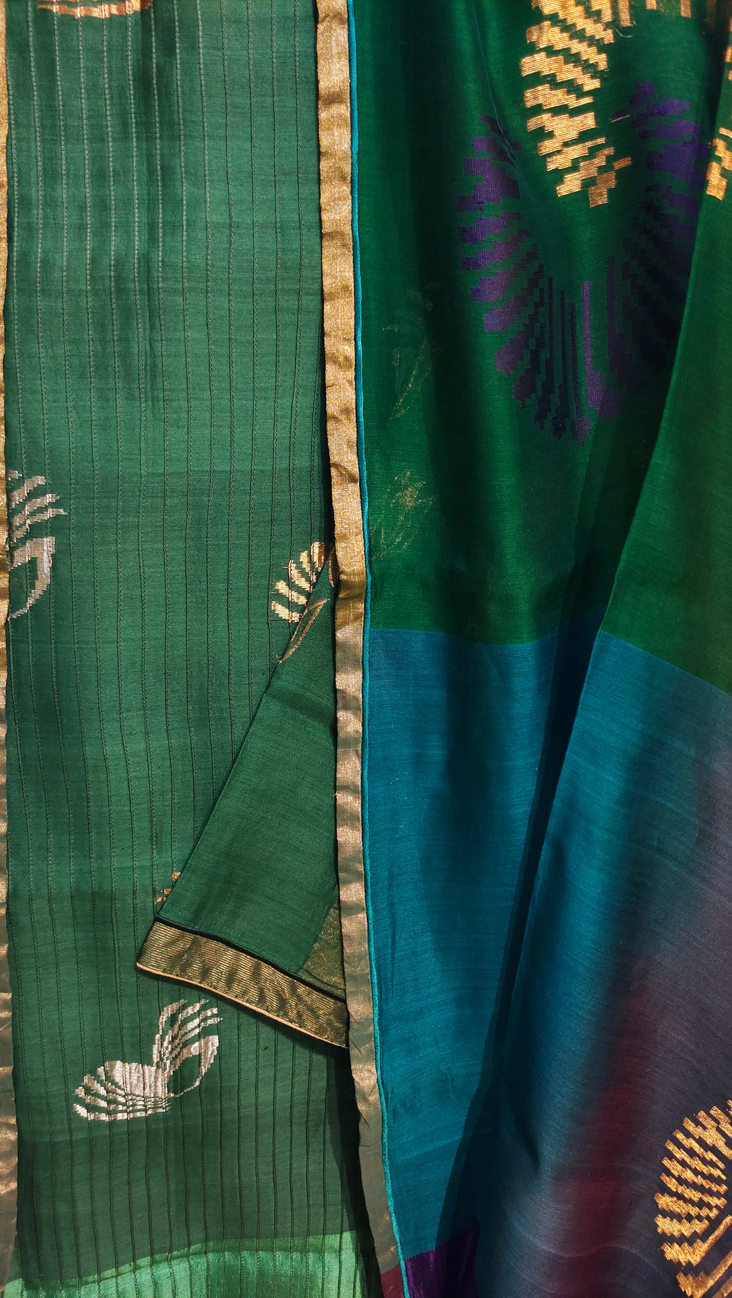 Semi Stitched Formal chanderi Suitset