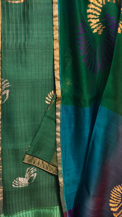 Semi Stitched Formal chanderi Suitset