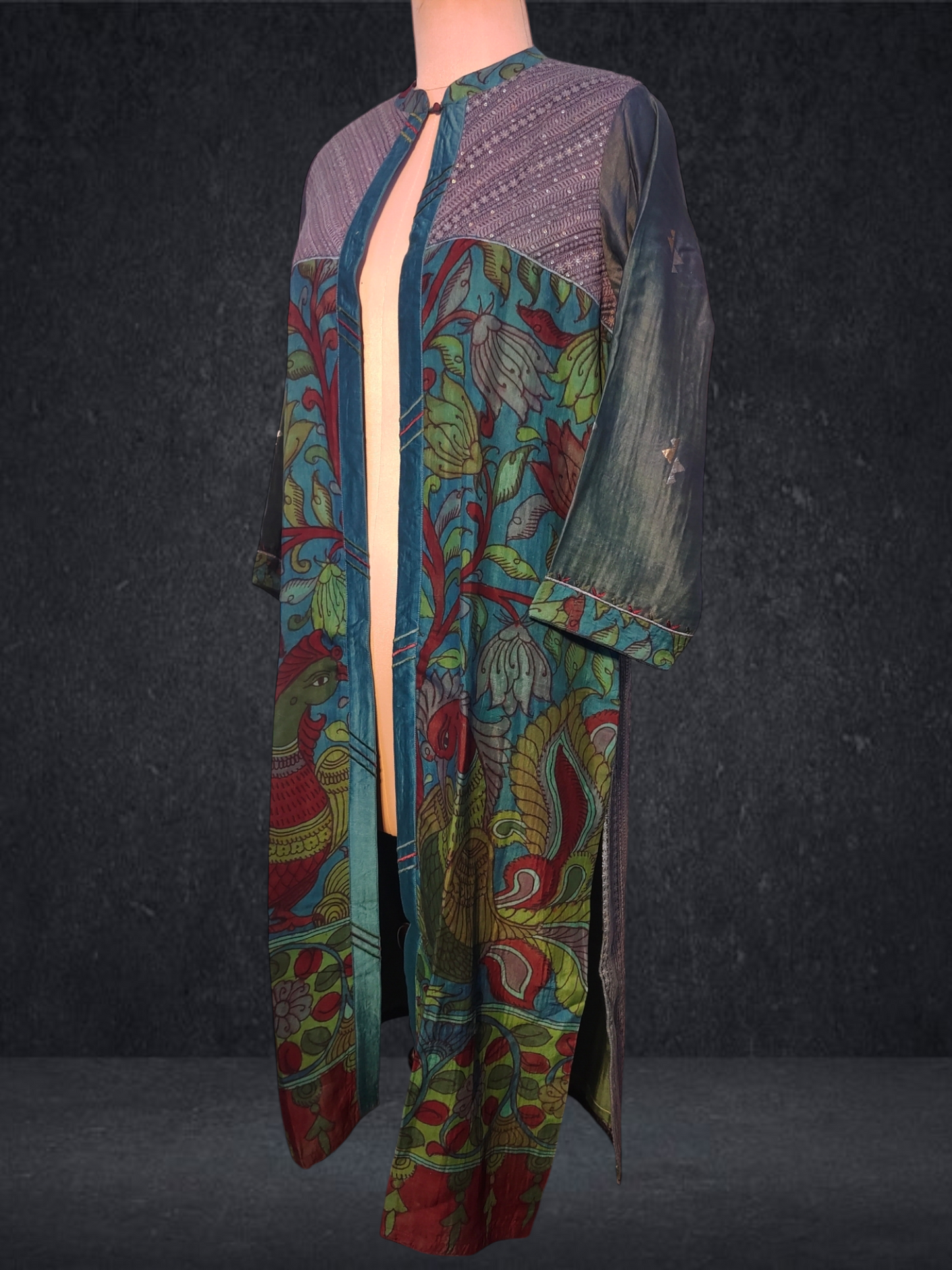 stitched Chanderi Embroidered Formal Jacket With Kalamkari