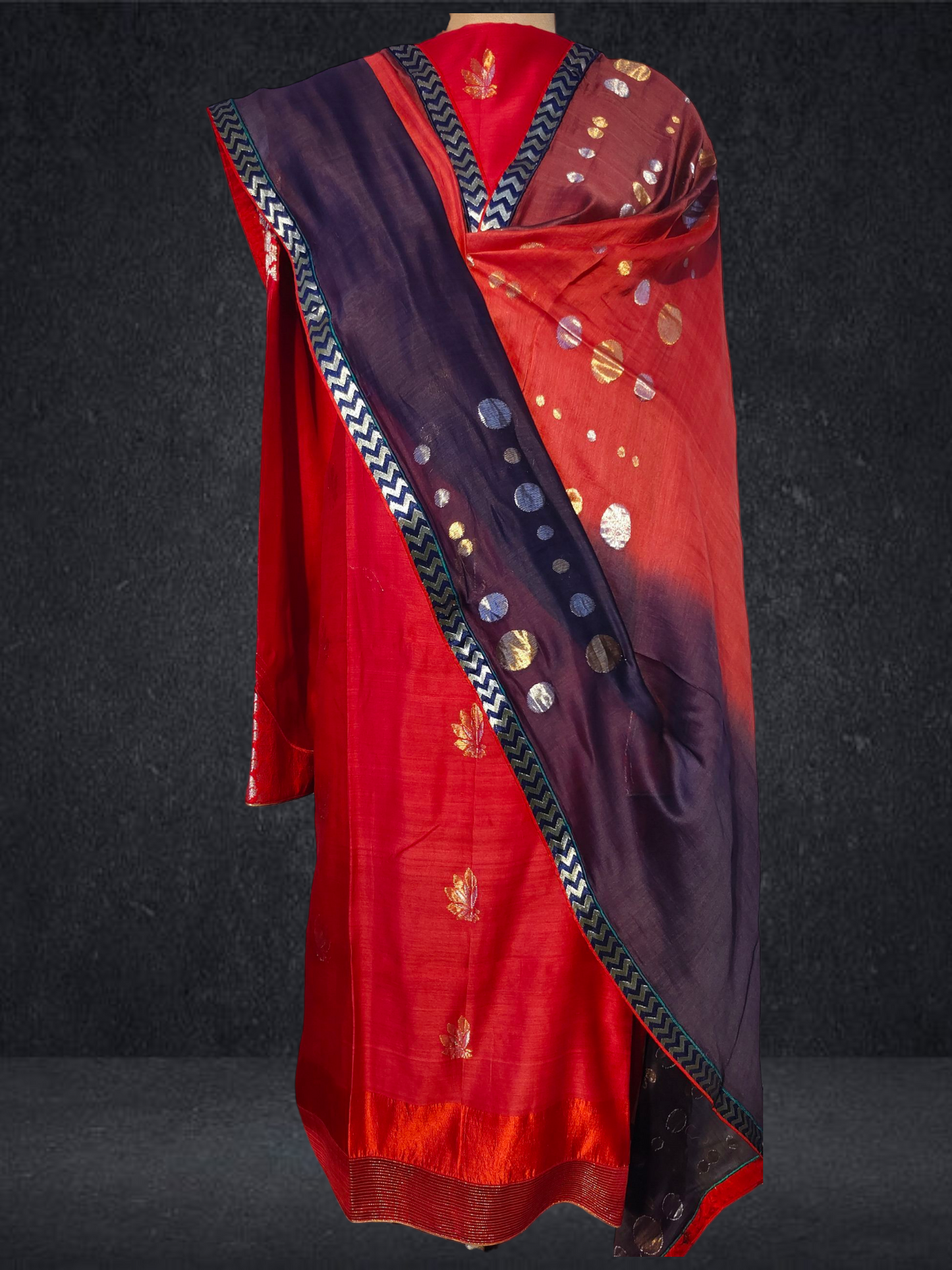 Semi Stitched Formal chanderi Suitset