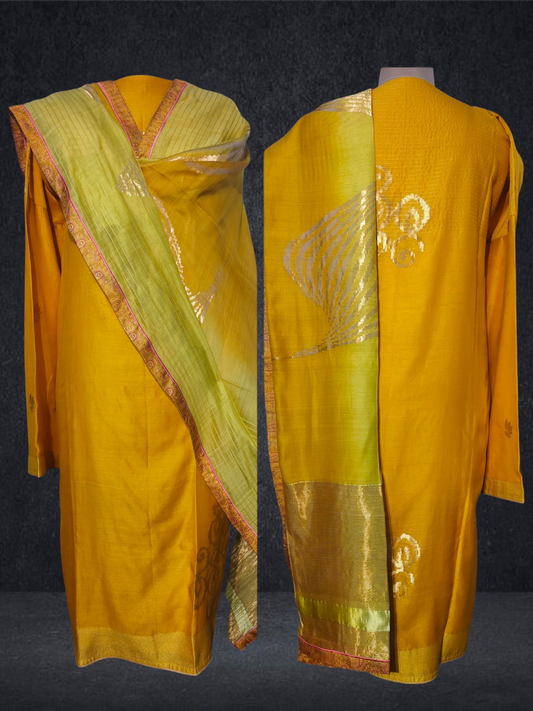 Semi Stitched Formal chanderi Suitset VISHAL KAPUR