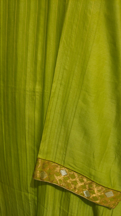 Semi Stitched Chanderi Formal Suitset