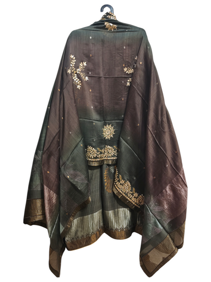 Semi Stitched Formal chanderi Suitset