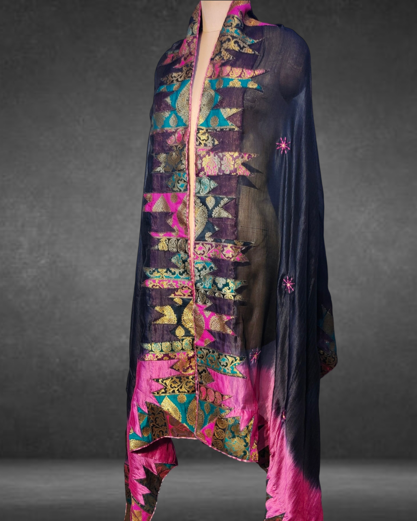 Semi Stitched Formal Chanderi Dupatta VISHAL KAPUR