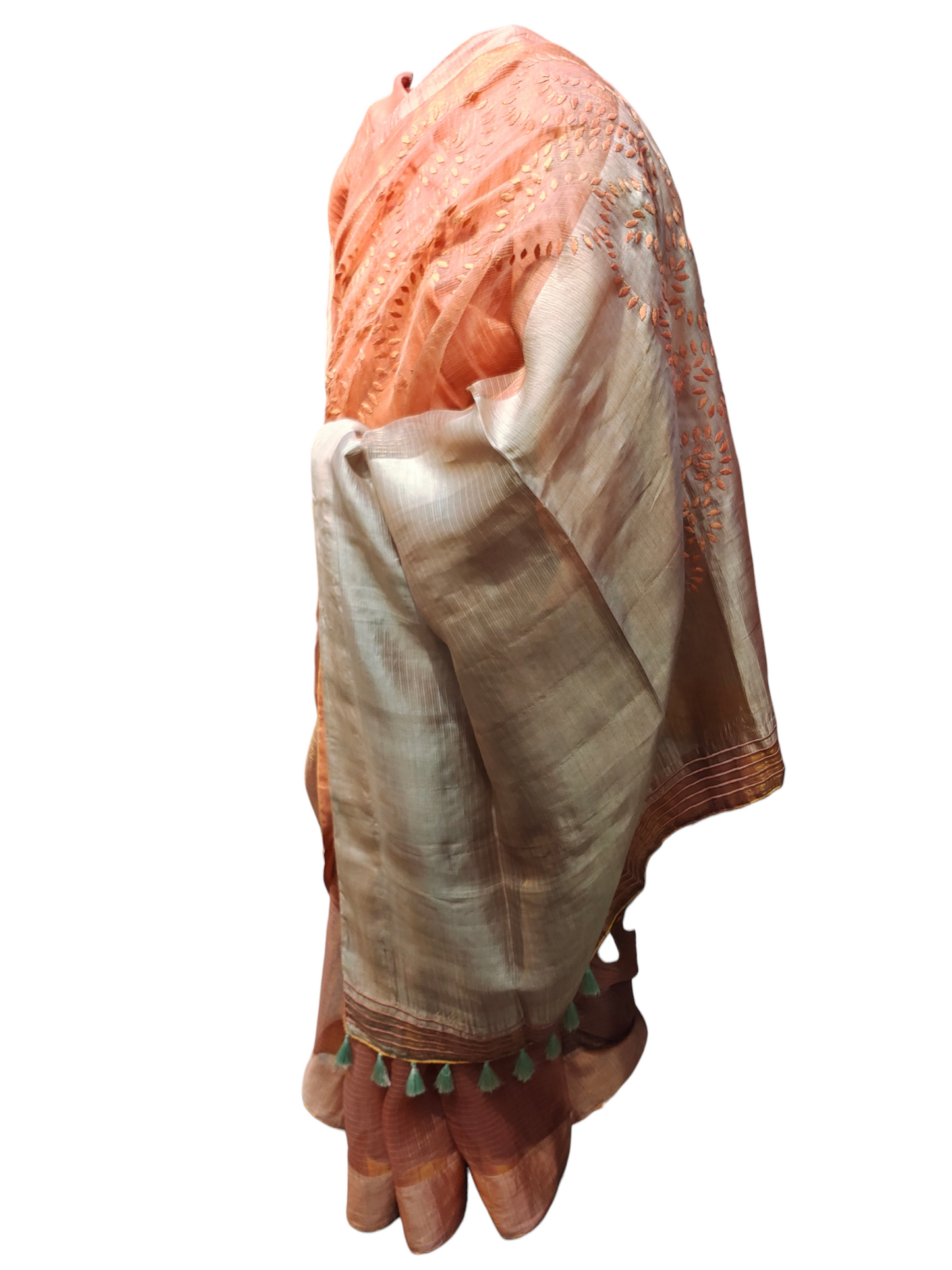 Formal Pure Silk Tissue Applique Saree