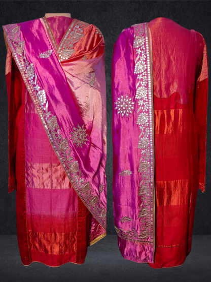 Semi Stitched Chanderi Formal Suitset