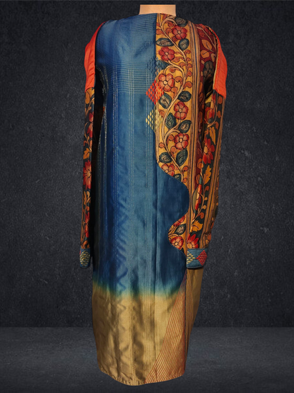Semi Stitched Formal chanderi Suitset