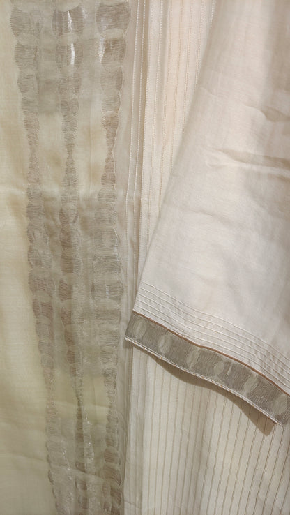 Semi Stitched Chanderi Formal Suitset